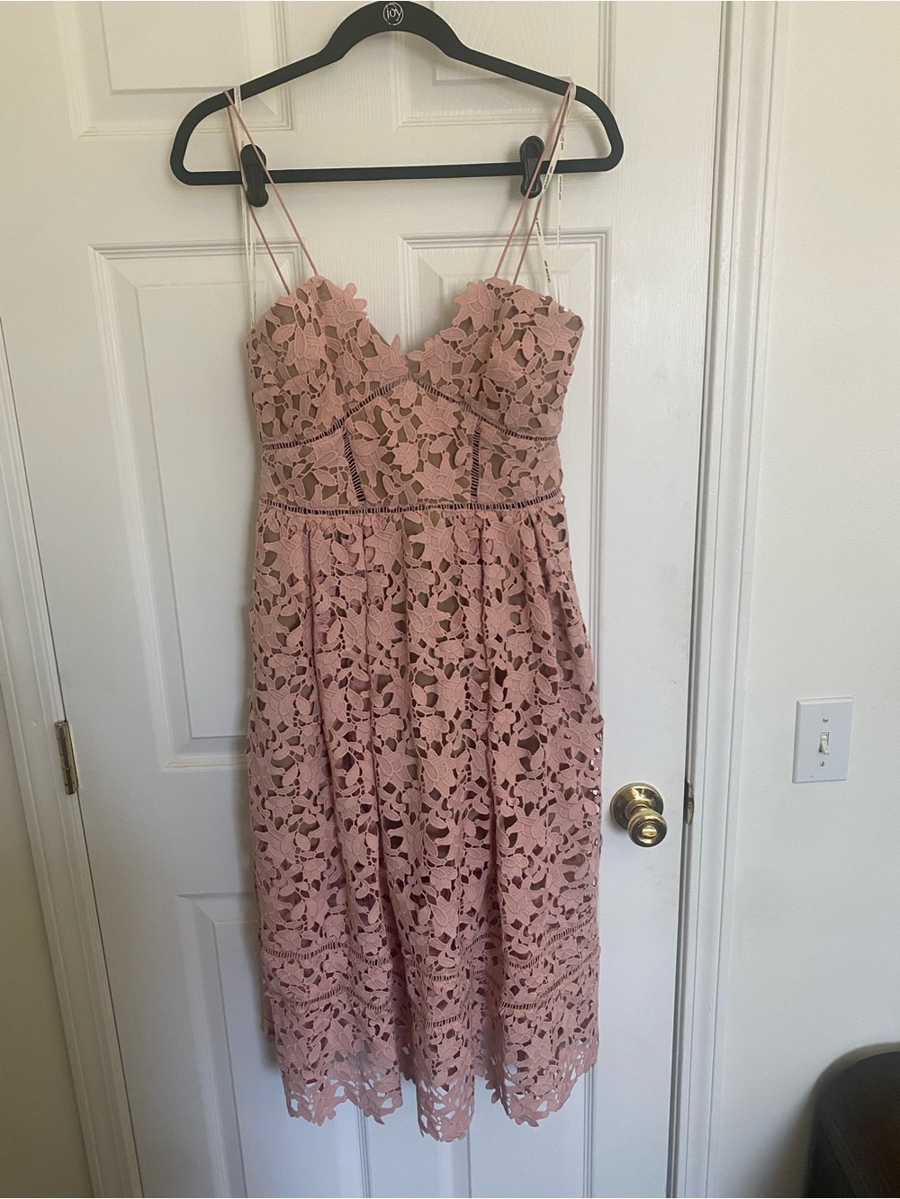 Self-Portrait Dusty Pink Lace Midi Dress